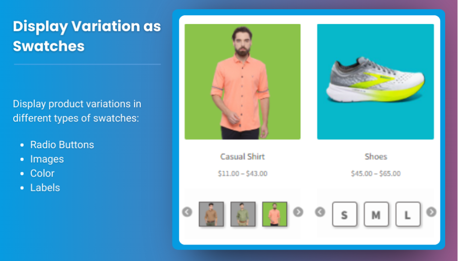 WooCommerce product variations swatches